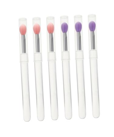Healeved 6pcs Silicone Lip Brush Lip Gloss Brush Lipstick Applicator Eyeshadow Applicators Lip Mask Applicator Brush Silicone Brush Lip Mask Brush Lipstick Brush with Caps Lip Brush Wand