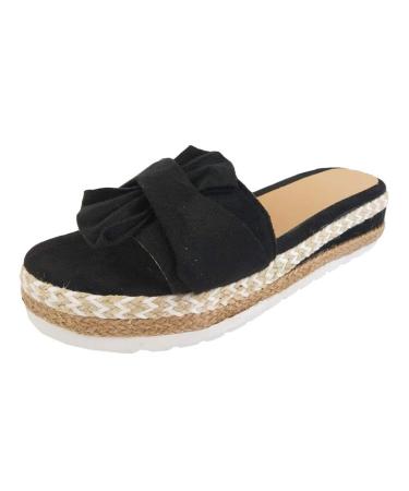 Sandals women slippers women bow sandals summer comfortable platform women's shoes pey casual daily party beach shoes (6 khaki 40 EU) 1 ZWART 41 EU