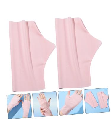 Healeved 2 Pairs Ice Silk Nail Gloves Nail Art Fingerless Gloves Gel Nail Lamp Gloves Uv Protective Sleeves Glove Gloves for Nail Manicure Gloves Anti Uv Pink Nylon Miss Care Anti Gloves - Buy Online on GoSupps.com