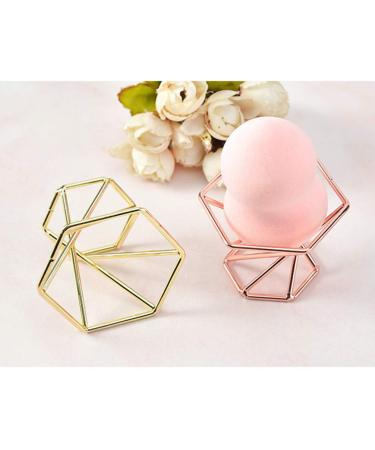 Lurrose Egg Powder Puff Display Stand - 2pcs Golden Makeup Blender Holder for Home & Travel - International Shipping Available - Buy Online on GoSupps.com