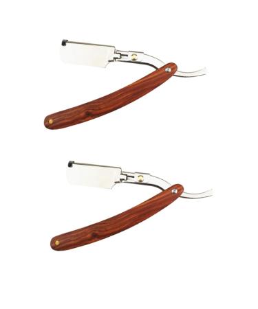 Frcolor 2st Safe Rasier Khimar hijab razor hair clips hairdresser space -saving ice -end wooden handle trip men razor handwell for men double -sided wooden handle man wooden