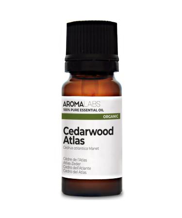 BIO - Cedarwood Atlas Essential Oil - 10mL - 100% Pure Natural Chemotyped and AB/Cosmos Certified - AROMA LABS (French Brand)