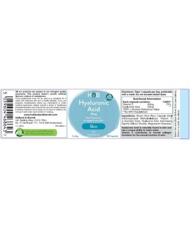 Holland & Barrett Hyaluronic Acid 20mg with Vitamin C Capsules - 30 Ct - Buy Online on GoSupps.com