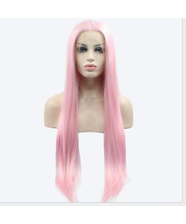 BGHJUE Wig Accessories Women Synthetic Wigs With Bangs Hair Realistic Simulation Scalp Wig Natural Pink Long Straight