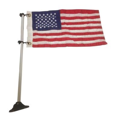 Pactrade Marine Pontoon Flag Pole Socket w/American USA Flag 24" Long Adjustable