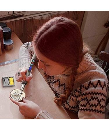 Aipudi Wood Burning Kit - 75Pcs with LCD Display & Adjustable Temperature | Soldering, Embossing, Carving Tips | Gray Carrying Case - Buy Online on GoSupps.com