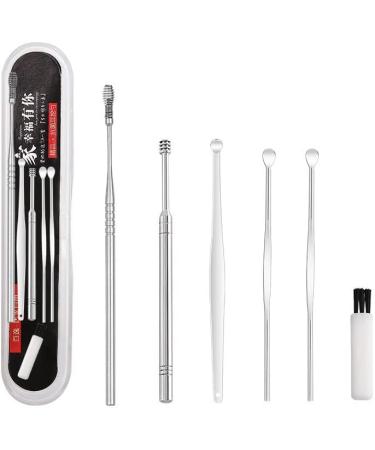 6pcs Stainless Steel Spiral Ear Wax Pickers Remover - Silver Color - Buy Online on GoSupps.com