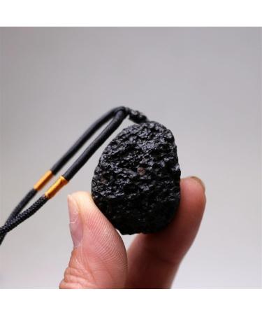 Shop Meteorite Black Agni Tektite Necklace - Unique Rough Gemstone Jewelry Irregular Shape International Shipping Available - Buy Online on GoSupps.com