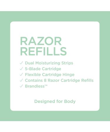 Brandless Razor Starter Kit | Aloe Vera & Vitamin E Moisturizing Strips | 5-Blade Cartridge with Weighted Handle | Clean Beauty | Cruelty Free - Cartridge Refills - Buy Online on GoSupps.com