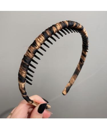scicent Head Bands Adult Women Teeth Hair Band Comb Headband Non-slip Leopard Print Headbands Hair Accessories for Girls Brown Leopard Brown - Buy Online on GoSupps.com