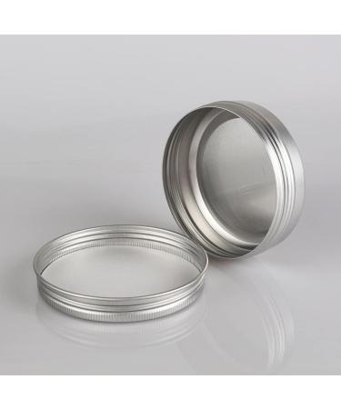 Zeoabsy 10-Piece 100ml Silver Aluminum Tins - Screw-Top Containers for Cosmetics Candles & Ointments | Includes 5 Spatulas & 1 Etiquette - Buy Online on GoSupps.com