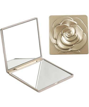 Vintage Rose Square Compact Folding Mirror Set - Double Sided Portable Travel Purse Mirror - Buy Online on GoSupps.com