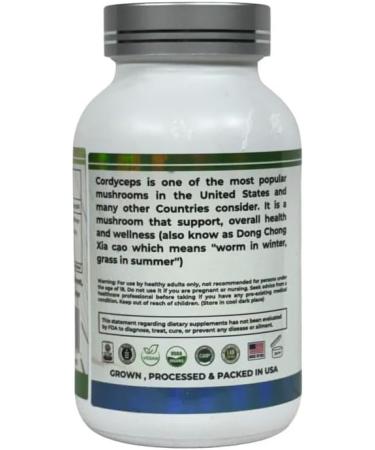 Mother Nature Cordyceps (Ophiocordyceps sinensis) Mushroom Supplement - 1000mg - 120 Vegan Pullulan Capsules - Made in USA - Buy Online on GoSupps.com