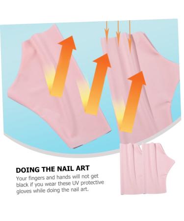Housoutil 1 Pair Ice Silk Nail Gloves Toilet Flush Handle Sun Fingerless Gloves Ceramic Toothbrush Holder Nail Lamp Gloves Nail Building Gel Sun Gloves Nylon Anti Gloves Uv Miss Pink - Buy Online on GoSupps.com