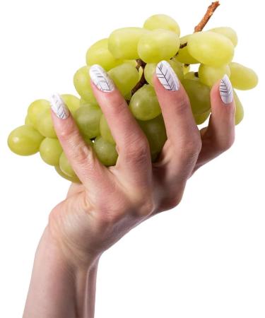 Glamsy Nail Film | Like a Virgin - White Glitter Pattern Nail Wraps | 24 Self-Adhesive Ultra-Thin Foils for Stunning Nails - Buy Online on GoSupps.com