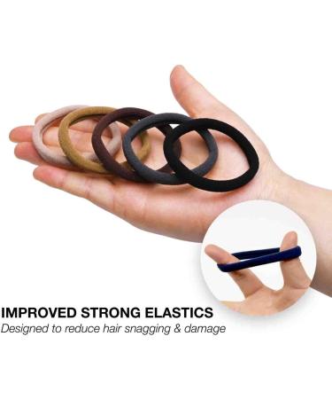 Basic Sense Regular Hair Ties - Premium Cotton Mixed Seamless Elastics Soft & Strong Hold Metal-Free for Daily Comfort Regular Brown M Brown - Buy Online on GoSupps.com