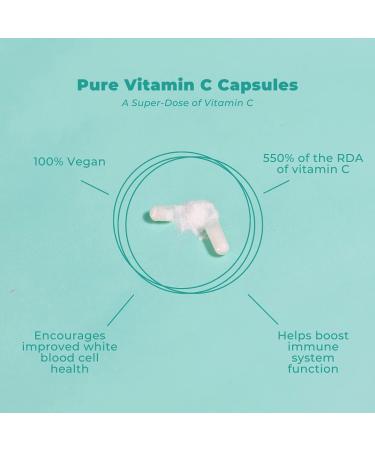 Vegan Life Nutrition - Pure Vitamin C Supplement - Gluten-Free Non-GMO - Immune Support and White Blood Cell Health - 120 Capsules - Buy Online on GoSupps.com