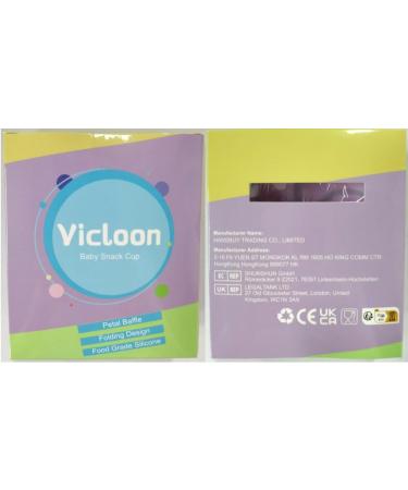 Vicloon Collapsible Silicone Baby Snack Cup - Non-Spill Snack Pot for Toddler with Lid - Purple - Buy Online on GoSupps.com
