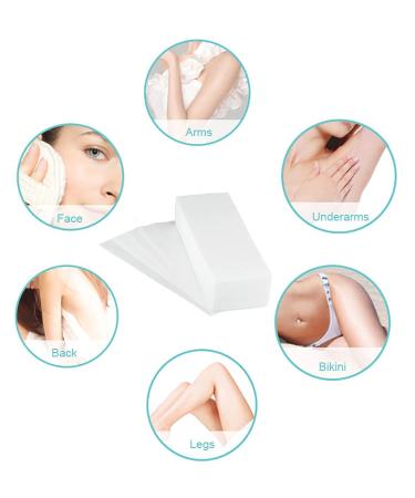 400 Fleece Wax Strips & Wooden Sticks for Hair Removal - Soft Wax Depilatory Kit for Legs Face & Intimate Areas - Buy Online on GoSupps.com