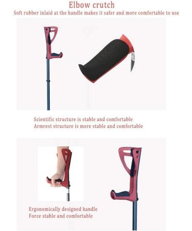 Forearm Crutches Adjustable Forearm Crutches - Lightweight Cuff Crutch - Comfortable Adjustable Wrist Handle for Men/Women with Comfortable Grip red Lightweight Arm Crutch Independence - Buy Online on GoSupps.com
