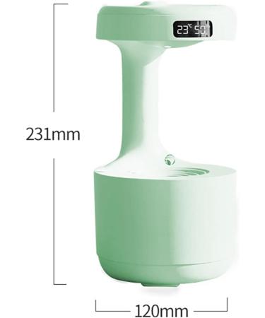 TVACHI 800ml Cool Mist Maker with LED Display | Anti-Gravity Water Droplet Humidifier | 4H Power-off Protection | Ideal for Bedroom and Living Room | Green - Buy Online on GoSupps.com