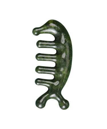 Watiifufu Jade Massagekamm massage tool Jade massage device body massager Kamm scalp massager Easy massage comb body massage gear Hand massage comb Creative 11.50x4.50cm green