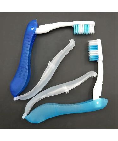 Rtauhife 10Pcs Sports Folding Travel Toothbrush Set - Lightweight Camping & Hiking Oral Care Tool in Light Blue - Buy Online on GoSupps.com