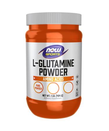 Now Foods L-Glutamine 454g vegan powder amino acid laboratory tested vegetarian gluten-free soy-free non-GMO