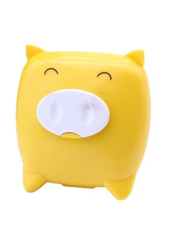 Solustre 2st eye contact case contact lens container with travel case for contact lenses contact tweezers lens container lens storage caricature colored contact lenses yellow m