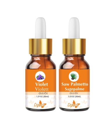 CRYSALIS Crysalis Combo d'huile : Violet (Viola odorata) 1.01 Fl Oz (30 ml) & Saw Palmetto (Serenoa repens) Oil 30 ml/1.01 Fl oz