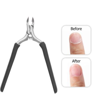 Stainless Steel Cuticle Cutter Nail Clipper Cuticle Cutter Professional Cuticle Trimmer Dead Skin Remover with Slip Resistant Handle for Precise Nail Care (Black) - Buy Online on GoSupps.com