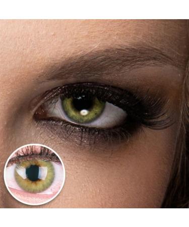 Buy Very Covering Natural Green Contact Lenses | Silicone Comfort | Glamlens - DIA 14.00 -4.50 Diopters - 1 Pair with Container - Buy Online on GoSupps.com