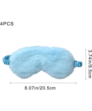4 Pcs Plush Eye Masks - Comfortable Sleep Masks for Girls, Adults, and Children - Elastic Strap, Portable Blackouts for Travel - Buy Online on GoSupps.com