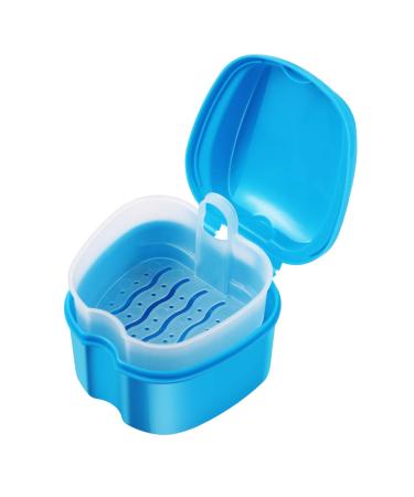 Heallily prosthesis bathing bag prosthesis cup with sieve basket prosthesis storage box incorrect teeth container holder for travel cleaning soak