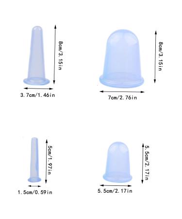 Silicone Cup Set - 4 Transparent Massage Cups for Fat Reduction & Face Massage Aid - Buy Online on GoSupps.com