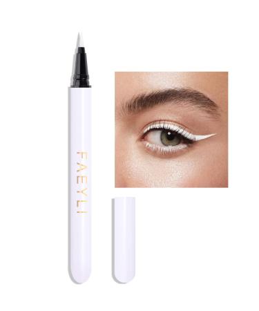 FAEYLI MAKEUP Ultra-Fine Felt-Tip or Microtip Liquid Eyeliner Pen White Waterproof Quick Drying Formula,021 Fl. Oz 3#White