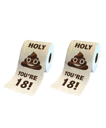 2 Roll Funny Toilet Paper Roll Birthday Gifts for Women Men Gift Toilet Paper Bathroom Prank Joke Fun Paper 18