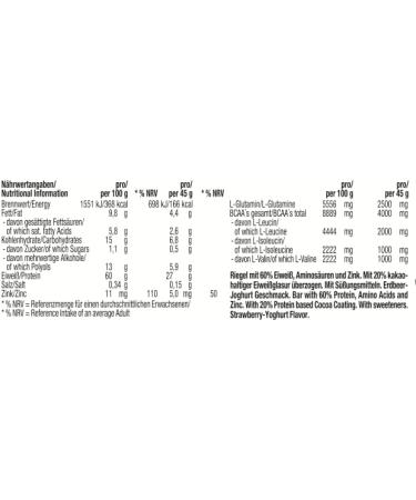 Weider 60% Protein Bar - High Protein Strawberry-Yoghurt BCAA & Glutamine for Muscle Building | 24x45g - Buy Online on GoSupps.com