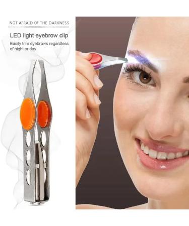 Professional tweezers with steel LED light for eyebrow and hair removal tweezers (2) - Buy Online on GoSupps.com