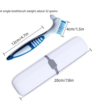 Prosthesis Cleaning Brush Set - 4 Durable Brushes & Portable Toothbrush Box for Denture Care - Buy Online on GoSupps.com
