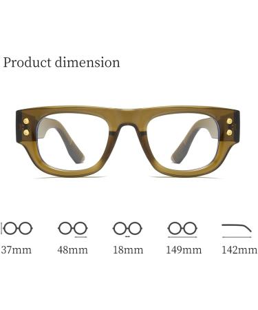 Buy LJCZKA Retro Thick Square Glasses | Blue Light Blocking Eyewear for Men & Women | Stylish Anti-Glare Eyeglasses in Green - International Shipping Available - Buy Online on GoSupps.com