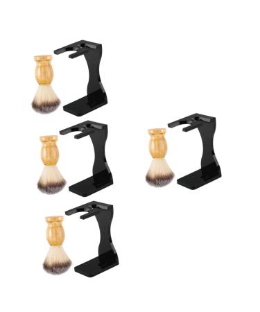 Fomiyes 4 sets of shaving razor -free razor Shell Face Salon brush men black suits suit for men shaving stands for men shaving brushes and holder razor tool holder