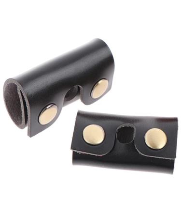 Ipetboom 2st razorhead made of leather razor for men shaving head case for razor shaving head storage bag razor accessories household safety mask deliveries man black 8.5x4.5cm