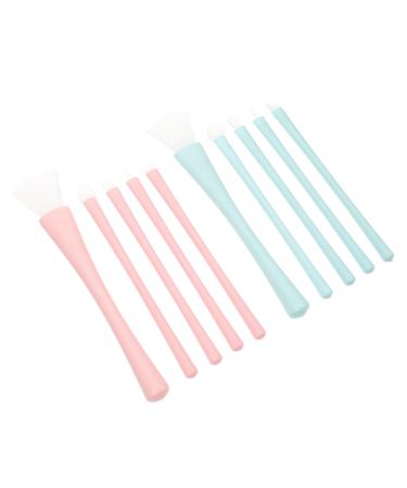 minkissy 2 Sets Silicone Makeup Brush Lip Silicone Facial Mask Brush Lip Gloss Wand Eyeliner Lip Liner Brush Beauty Brush for Mud Concealer Eye Shadow Stick Lips