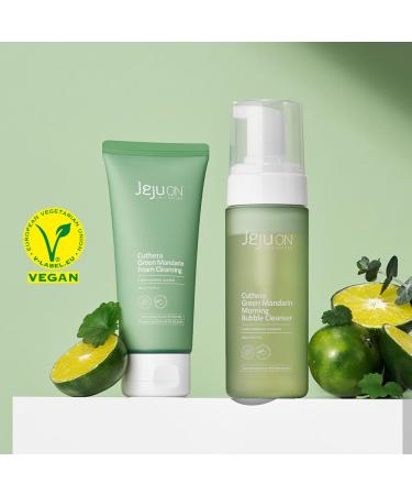 Cuthera Green Mandarine Cleansing Foam Duo SET - Vegan Hydrating Skincare Pore Care & Exfoliation | Natural Korean Beauty - Buy Online on GoSupps.com