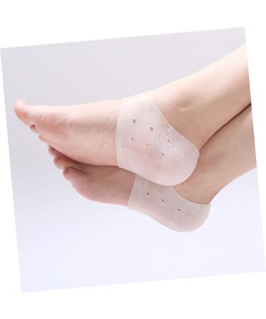 FRCOLOR 6 Pairs Gel Heel Support Gel Heel Socks Gel Heel Sleeves Gel Heel Cushions Feet Cracked Socks Gel Foot Socks Silicone Heel Pads Dry Feet Socks Ankle Support Breathable White - Buy Online on GoSupps.com