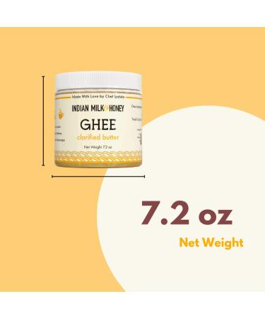 Premium Grass-Fed Indian Milk & Honey Ghee Butter 7.2 oz | Handmade, Lactose & Gluten-Free | 44 Servings | Recyclable PET Jar - Buy Online on GoSupps.com