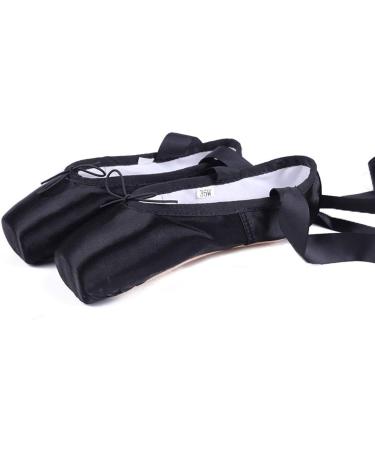 Daydance Ballet Pointe Shoes - Girls/Women Black with Toe Pads and Ribbon - Size 3 (Big Kid) - Buy Online on GoSupps.com