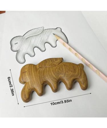 1PC Natural Sandalwood Rabbit Form Comb | Meridian Massage & Skin Care Tool for Health - Buy Online on GoSupps.com