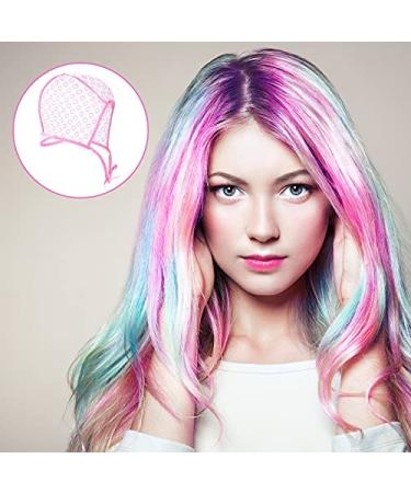 6-Piece Highlight Hair Cap Set with Needles | Salon Hair Coloring & Highlighting Dye Cap Kit | Hairdressing Tool in Purple, Blue, Pink - Buy Online on GoSupps.com